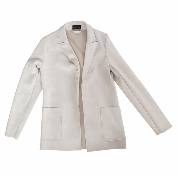 Premise Faux Suede Open Front Jacket Beige Size S EUC - Picture 2 of 5